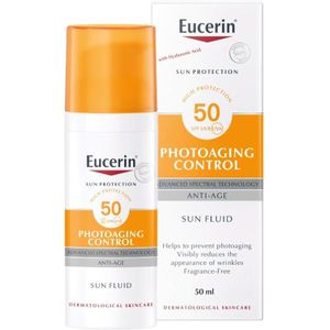 Eucerin Face Sunscreen Oil Control Gel-Cream Dry Touch, High UVA/UVB Protection, SPF 50+, Light Texture Sun Protection, Suitable Under Make-Up, For Oily Acne-Prone Skin, 50ml