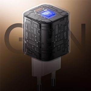 Yesido شاحن YC117 بتقنية GaN وقدرة 40-60 واط، مزود بكابل USB-C وتصميم شفاف ثنائي اللون؛ يدعم تقنيات الشحن السريع الديناميكي (AVS وDPS وPPS) ومتوافق مع الهواتف والأجهزة اللوحية وأجهزة الكمبيوتر المحمولة.