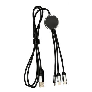 Long Light-Up 3-in-1 Fast Charging Cable Compatible with Multiple Mobile Phones