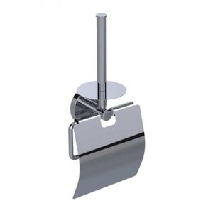Wall mounted roll paper holder with cover and post stainless steel polished chrome vertical bathroom & toilet towel dispenser come with screws & anchors.
