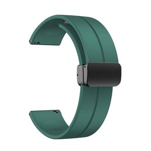 سوار سيليكون 20 مم مزود بإبزيم مغناطيسي قابل للطي لساعات شاومي أمازفيت GTS2 / GTS / GTS 2e / GTS 2 ميني (لون أخضر)