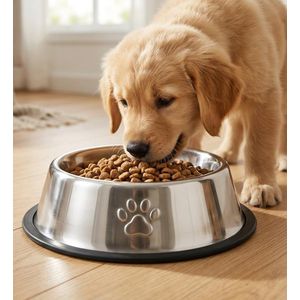 Pet Stainless steel bowl with paw print – Small
