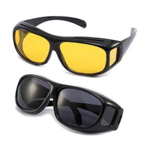 نظارات HD  للقيادة الليلية - طراز ريترو للرجال والنساء - 2 قطعة