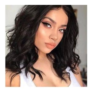 باروكه للنساء متوسطه الطول مموجه من الفايبر الحراري باللون البني 