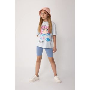 Defacto Girl Oversize - Legging Fit Knitted Set - Lt.Blue