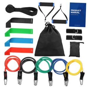 Generic TOMSHOO 17Pcs Resistance Bands Set Workout Fitness Exercise Rehab Bands Loop Bands Tube Bands Door Anchor Ankle Straps Cushioned Handles with Carry Bags for Home Gym Travel Best Price Online
