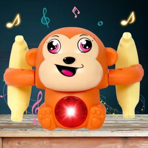  Dancing Monkey Voice & Touch Sensor with Musical Light & Sound Effect AAA Battery Operated Birthday Gift Spinning  & Rolling Doll Tumble Toy