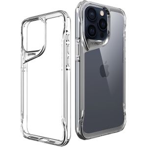 جراب متين وشديد التحمل من 3 طبقات لا يصفر مع حماية من السقوط من الدرجة العسكرية، تصميم حماية مقاوم للصدمات والسقوط لآيفون 15 برو من ، شفاف