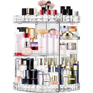 Makeup Organiser 360 Degree Rotating 7 Adjustable Layers Large Capacity Cosmetic Organiser Transparent Make Up Organisers and Storage