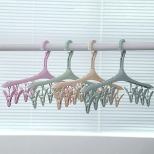 شماعة معطف من بلوفي 5/8 مشابك، شماعة ملابس بلاستيكية، مشابك تجفيف للجوارب والملابس الداخلية، مشابك غسيل محمولة متعددة الوظائف مقاومة للماء، اكسسوارات الحمام (اللون: ارجواني، المقاس: 5 قطع)