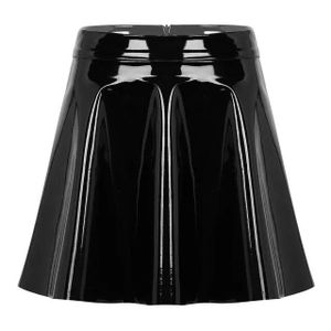 Black vinyl flare skirt clearance