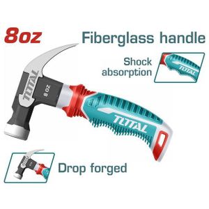 TOTAL Mini claw hammer fiberglass handle