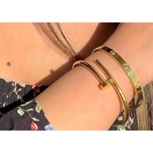 Cartiar & Nail Bracelet set -pure stainless steel -fol color
