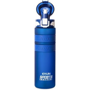 Sport Water Bottle Silicone Straps in Middle, Plastic BPA-Free, With Straw,Flip Flop Cover Lid & Leak Proof, for Used for School, Office, Gym and Outdoor Sports (950 ML) (Blue)