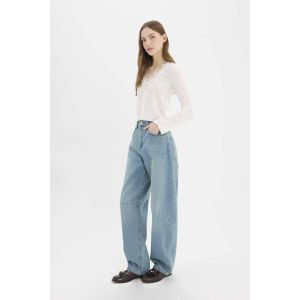 Defacto Woman Baggy Trousers - Mid Blue