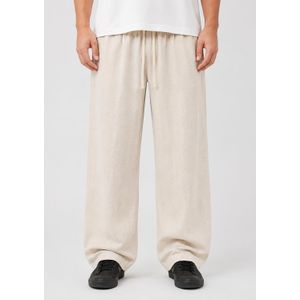 Chertex Beige Pleated Linen Pants