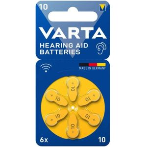 VARTA بطاريات فارتا لأجهزة السمع - العبوة تحتوي على 6 بطاريات مقاس 10