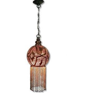 BR190 Antique Moroccan Style Brass Hand Lights Pendant Ball
