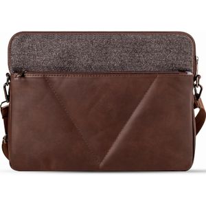 Dipelle  Premium PU Leather Case Soft Felt Laptop Sleeve Compatible with MacBook Air/Pro, HP, Dell, Acer Aspire, Asus Note, All Devices (Brown, 14.6)