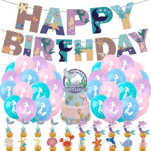 Marine Theme Birthday Party Decorations Set Boys Girls Women Baby Birthday  Party Supplies Happy Birthday Shark Balloons Hanging Banner for Baby Birthday  Party Decorations 