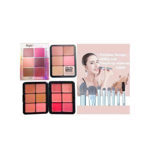 Might Cinema Cream & Powder Blush Palette 12 Colors + Makeup Brush Set 8 Pieces (Multi-Color)