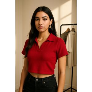 iLADY cropped polo-style shirt
