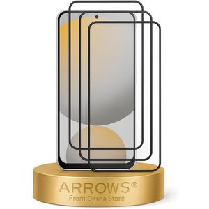 Arrows شاشة حماية من الزجاج المقوى لموبايل سامسونج جالاكسي A56/A36، فائقة الوضوح بدرجة صلابة 9H وتقنية التفريغ الكهروستاتيكي المضادة للغبار بتغطية كاملة مضادة للخدش وسهلة التركيب من اروز، 3 قطع