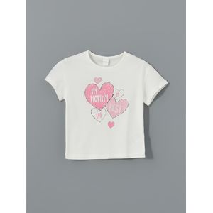LC Waikiki Crew Neck Printed Combed Cotton Girls T-Shirt