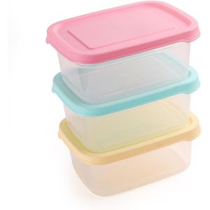 حاويات تخزين طعام بلاستيكية، 3 قطع، 1 لتر لكل قطعة، خالية من BPA، آمنة للميكروويف والفريزر، أغطية محكمة الإغلاق، ألوان باستيل متعددة (متعدد الالوان)