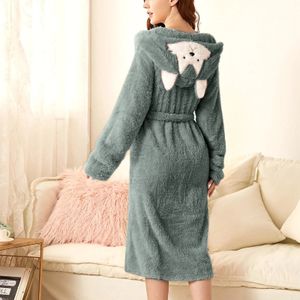 Fashion (White)Cute Rabbit Ear Hooded Robes Pajama For Womens