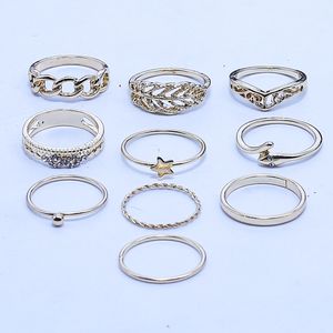 fluffy women accessories Set Of Rings 9 Pcs Fluffy Women's Accessories-Gold  @ Best Price Online