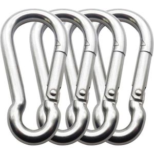 4 pieces of Viton 8cm spring hooks, M8x80mm, cable machine accessories for home and gym, heavy-duty solid clip for outdoor fitness