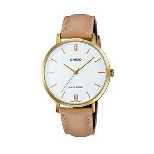 Casio LTP-VT01GL-7B Women's Gold Tone Brown White Dial