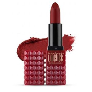 Sandra Cosmetics Lipstick SC671A, Cream Finish, Brown, Studded Case, Shade 17
