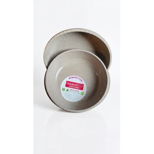 Thermo (Thermo) Round Oven Tray Set Granite Heart High Edge Turkish Made Non-Stick Baking and Roasting Tray Set (Available in Multiple Colors and Sizes) (Beige Granite (Beige))