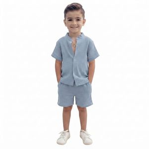 أكمام قصيرة, ياقة واقفة, مريح وخفيف, مناسب للصيف, للأولاد