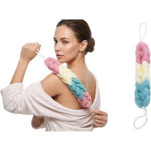 Back Loofah Sponge, Bath Back Scrubber Long Stretch, Bath Body Spong Shower Scrubber with Rope Handles, Exfoliating Body Loofah for Men Women 
