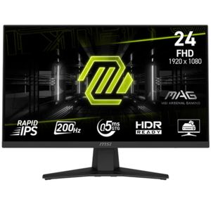 MSI شاشة MAG 244F مقاس 24 بوصة بدقة FHD IPS ومعدل تحديث 200 هرتز وزمن استجابة 0.5 مللي ثانية - أسود