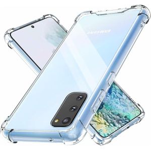 جراب شفاف بتصميم ماسي لموبايل سامسونج جالاكسي شبكة الجيل الخامس 5G S20 من كيومي لوحة خلفية صلبة هجينة البولي كربونات مع ممتص صدمات ناعم يوريثين الحراري