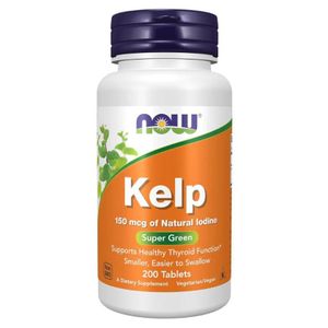 Now Food Super Green Kelp Supplement Natural Iodine 150 mcg Easy to Swallow Tablets 200 Tablets