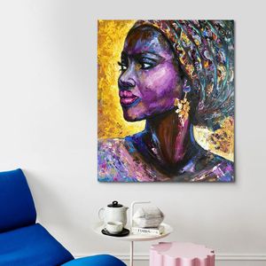 GDS- تابلوه "أرجوان" لوحة فنية مودرن بضربات فرشاة بارزة وألوان حيوية