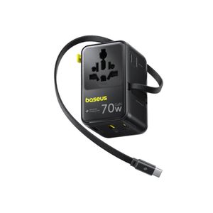 Baseus EnerCore CG11 Universal Travel Adapter With Retractable Cable Type-C - Black