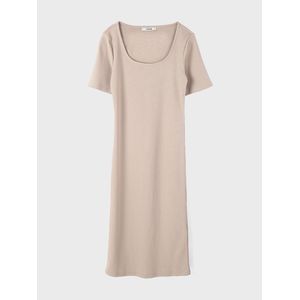 LC Waikiki فستان نسائي ضيق بأكمام قصيرة وياقة على شكل حرف U