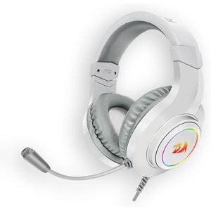 Redragon سماعة رأس سلكية هيلاس للألعاب بإضاءة آر جي بي بي مع ميكروفون  (H260، أبيض)