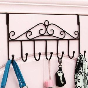 A.Metal Clothes Hanger Behind The Door, Equipped With 7 Hooks That Hang Without Nails