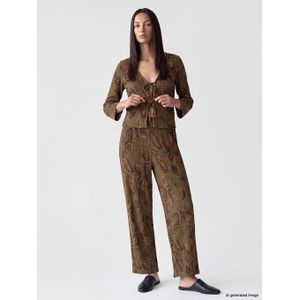 LC Waikiki Elastic Waist Patterned Wide Leg Women's Trousers