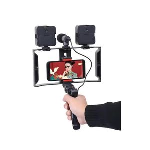 PLOKAMA PK-778 Smartphone Video Rig Kit with Dual LED Lights, Microphone, Stabilising Handle, Mobile Phone Camera Mount, Video making kit, Vlogging