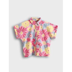 LC Waikiki Crew Neck Patterned Short Sleeve Girl's Shirt