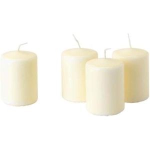 Unscented block candle, 4 pack,natural
