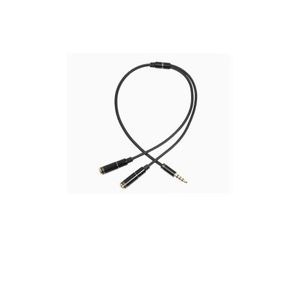 Headphone splitter audio cable 3.5mm male to 2 female jack 3.5mm splitter adapter aux cable comabtible with andorid phone mp3 player Black